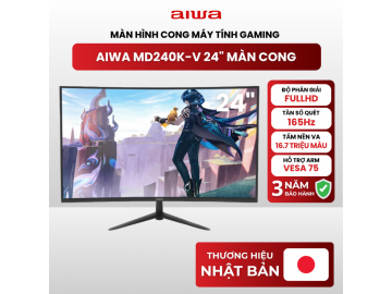 Màn hình máy tính Aiwa 24inch VA FullHD 165Hz - Màn hình cong - MD240K-V