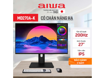 Màn hình máy tính Aiwa 27inch IPS FullHD 200Hz - Có chân nâng hạ - MD270A-K