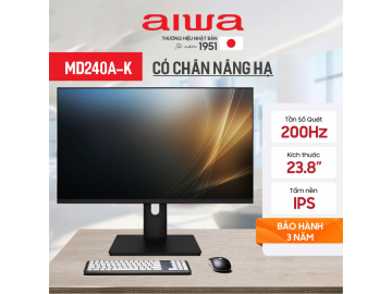 Màn hình máy tính Aiwa 24inch IPS FullHD 200Hz - Có chân nâng hạ - MD240A-K