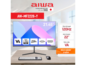 Màn hình Full HD  AIWA AW-MF2228-Y 22inch/120hz/VA/5Ms Chân Y - BH 36 tháng.