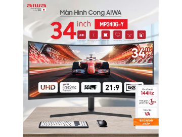 AW-MP340G-Y - Màn Hình Cong AIWA 34 inch 2K 144Hz | Trải Nghiệm Gaming Đỉnh Cao