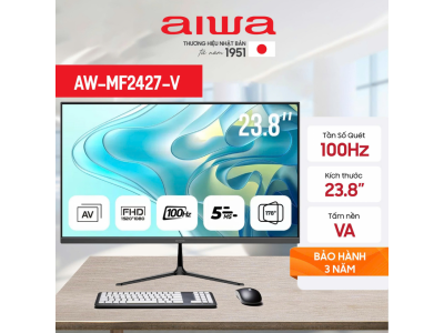 Màn hình máy tính Aiwa 24inch VA FullHD 100Hz - AW-MF2427-V chân V hiện đại, gọn gàng.